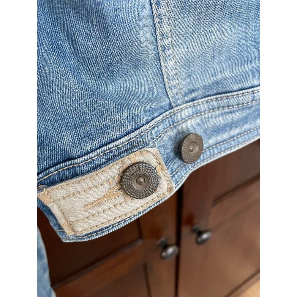 ~ Naf-Naf med jean jacket Vintage Distressed Look Denim, Boho Hippie Core - Picture 5 of 6